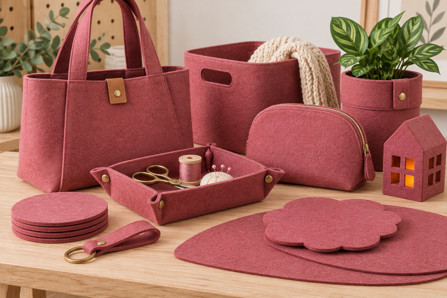 Fieltro Lana Termoformable Red Lagoon | Kuki Fabrics — imagen 2