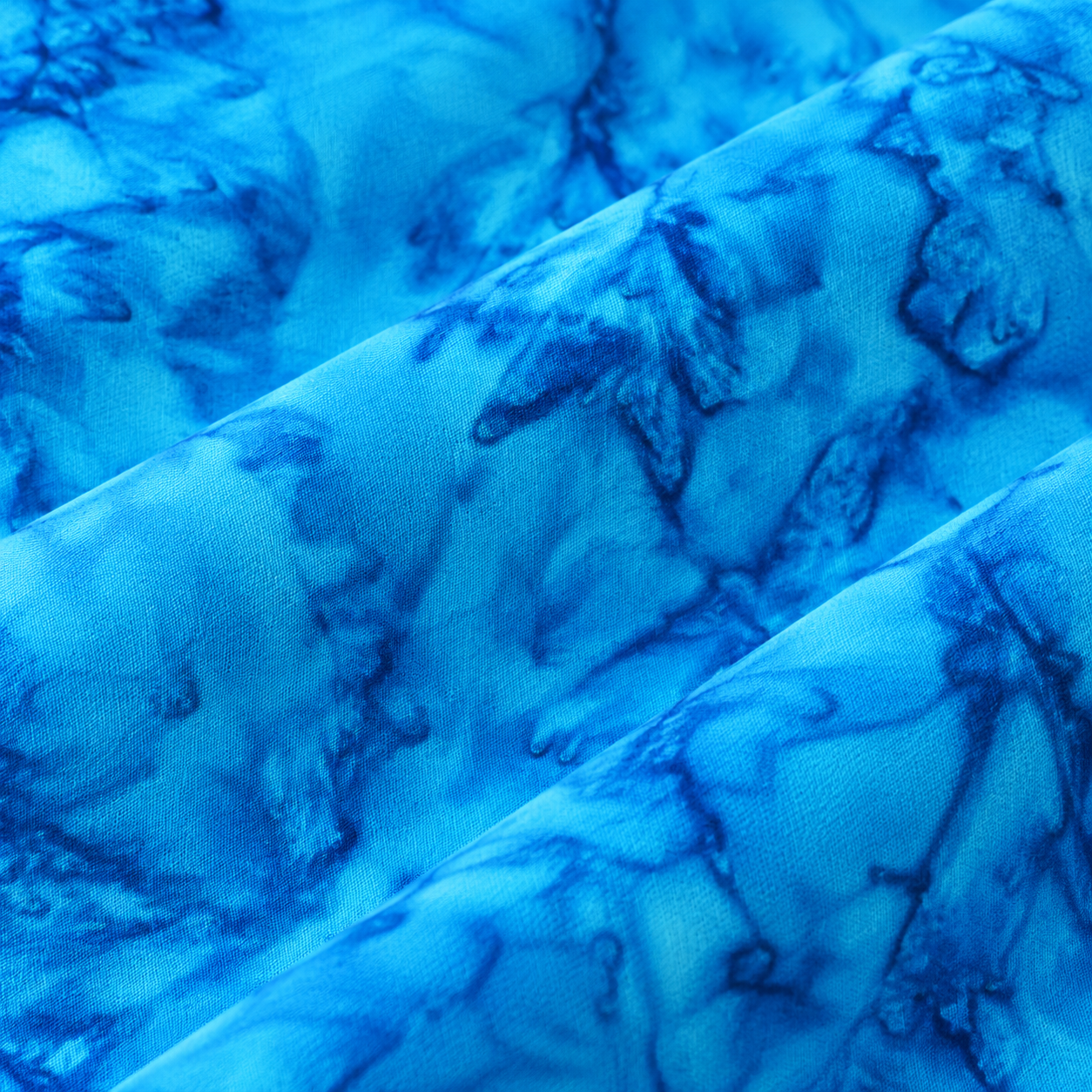 Tela batik algodón 100% fondo azul turquesa — imagen 1