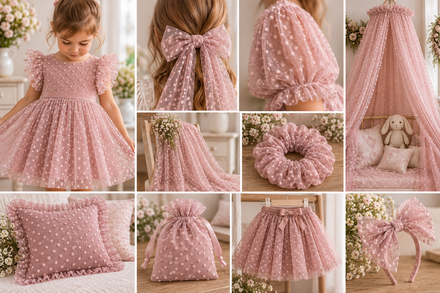 Tul Poliéster Plumeti Rosa | Kuki Fabrics — imagen 2