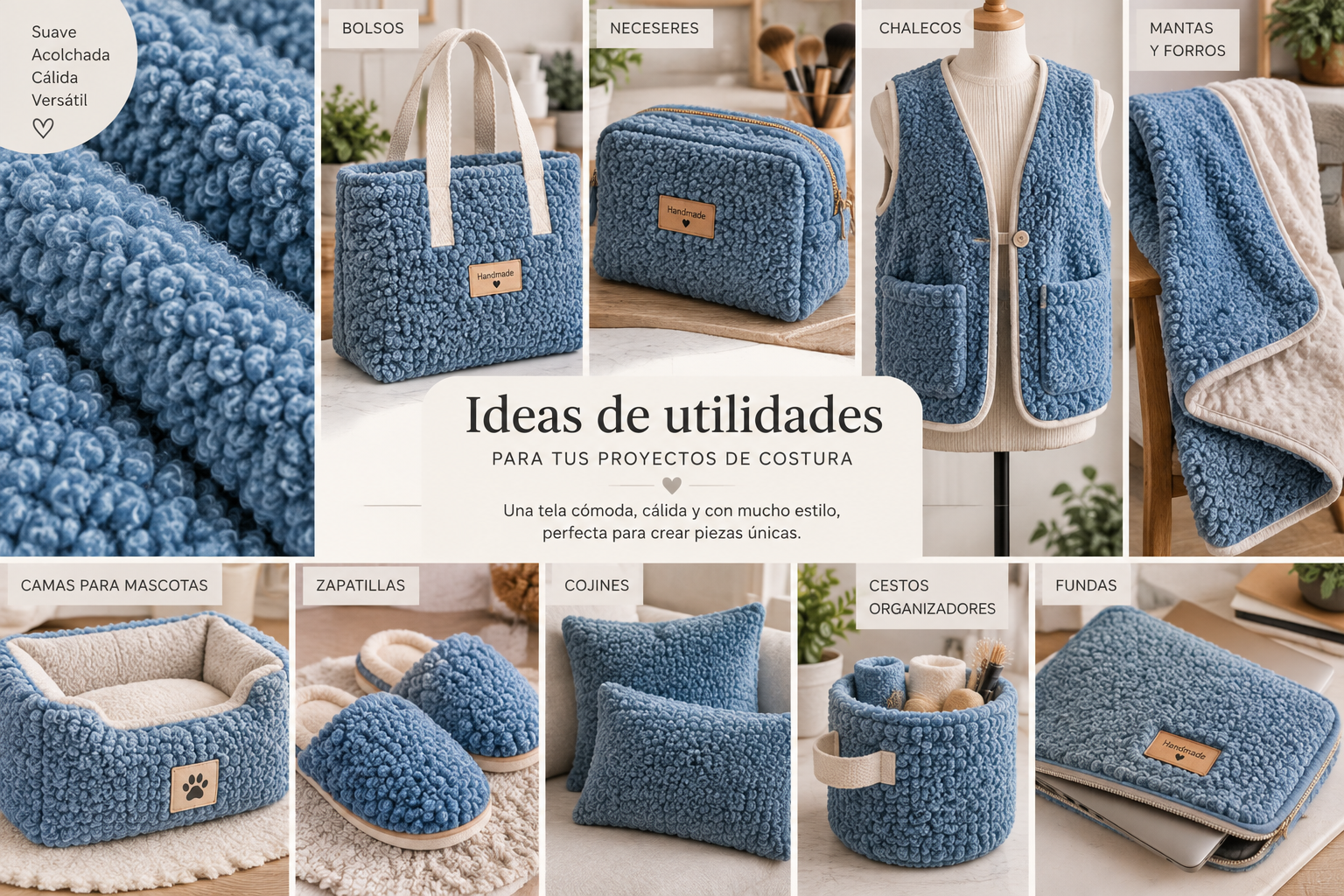 Tela borreguito color Azul — imagen 2