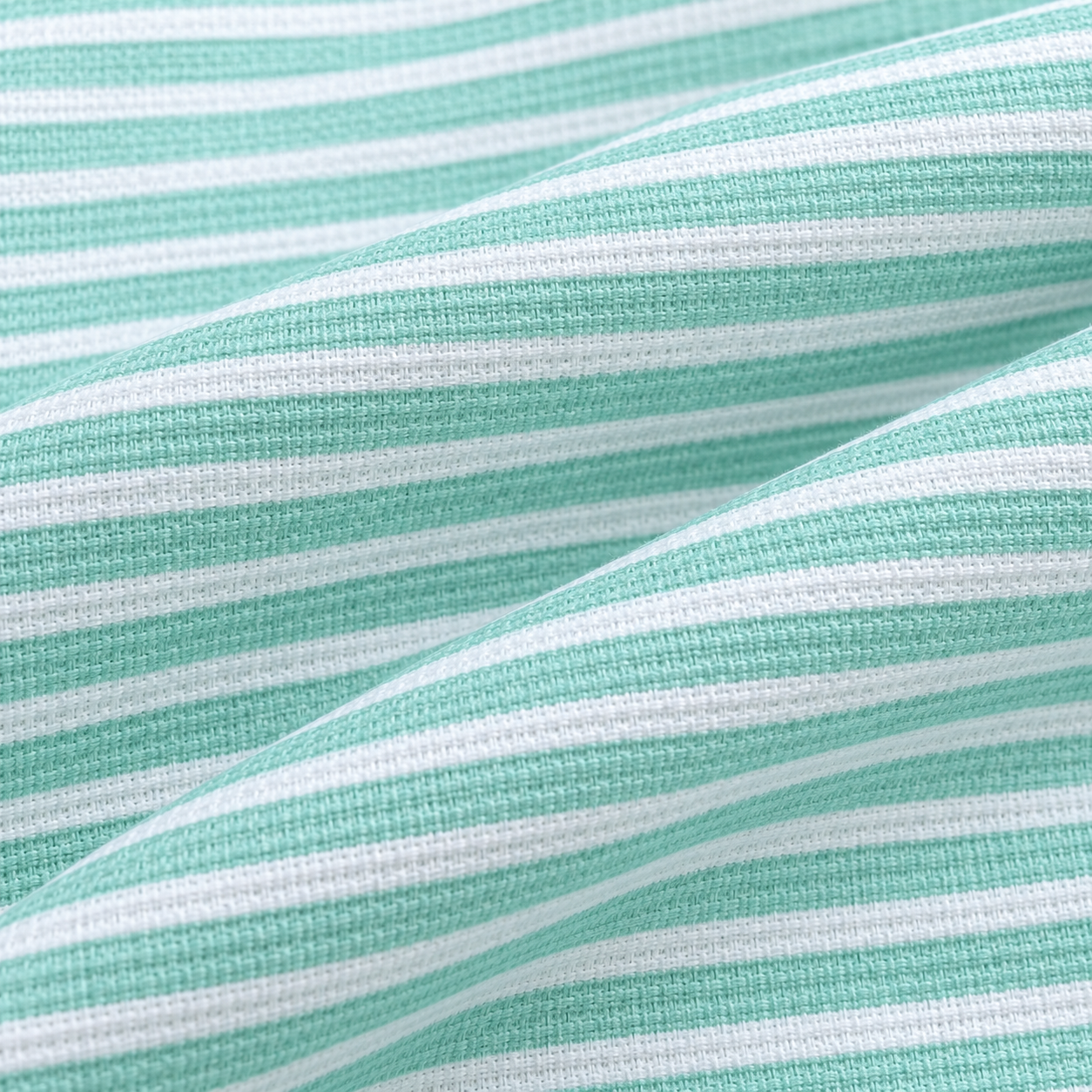 Tela Pique estampada algodón 100% rayas agua/blanco