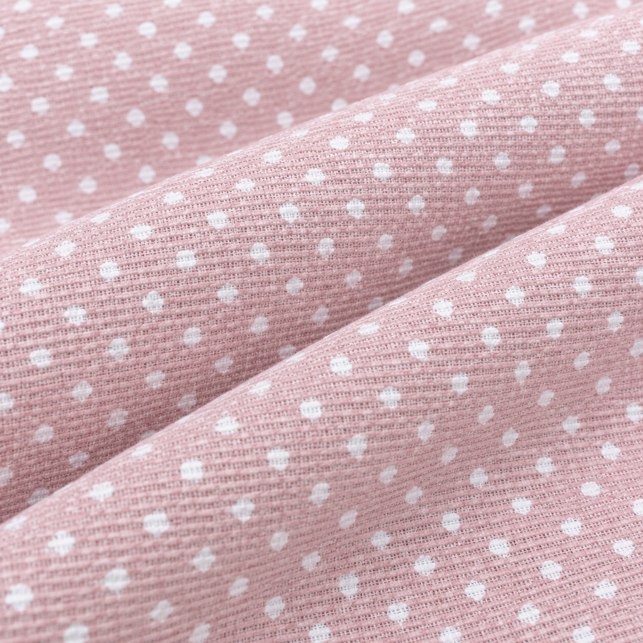 Tela Pique estampada algodón 100% topos maquillaje/blanco