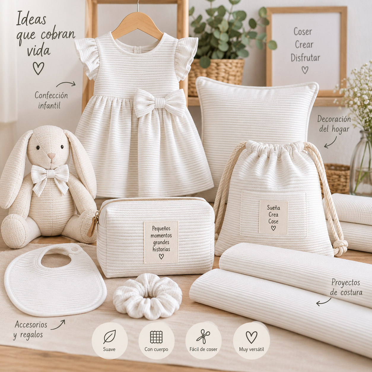 Tela Pique estampada algodón 100% blanco — imagen 2