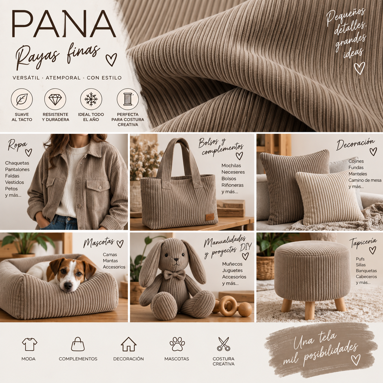 Pana rayas finas marrón — imagen 2