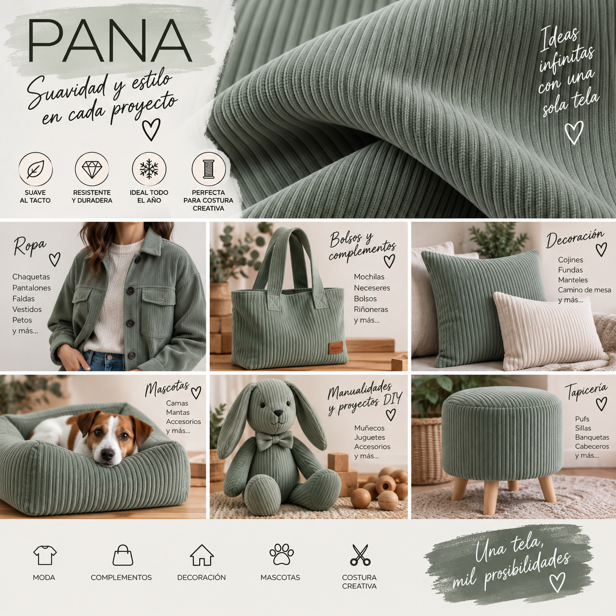 Pana rayas finas gris verdoso — imagen 2