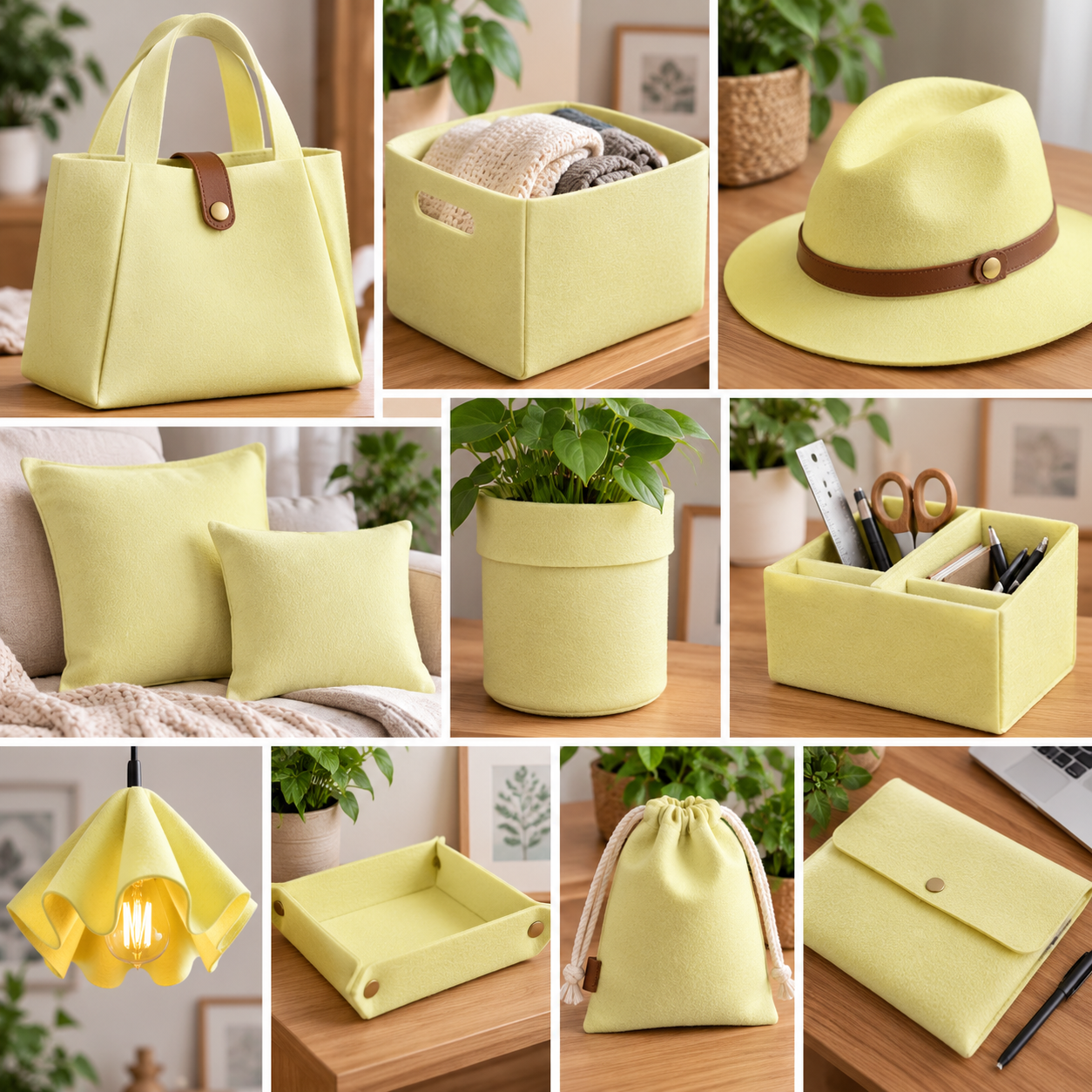Fieltro de Lana Termoformable Amarillo Pastel | Kuki Fabrics — imagen 2